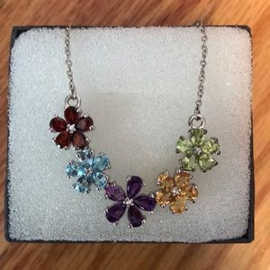 Multi-colored flowered necklace